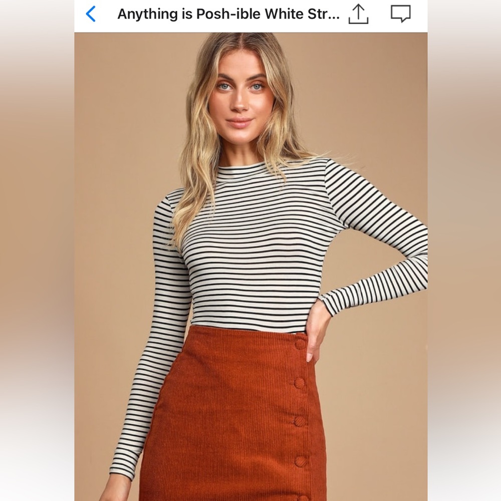 Lulu’s Anything is Posh-ible White Striped Top